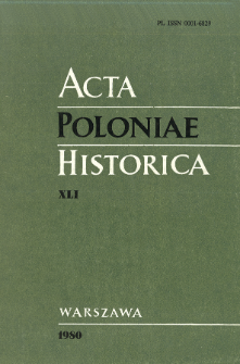 Acta Poloniae Historica. T. 41 (1980), Comptes rendus