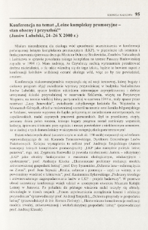 Konferencja na temat "Leśne kompleksy promocyjne - stan obecny i przyszłość" (Jan&oacute;w Lubelski, 24-26 X 2000 r.)