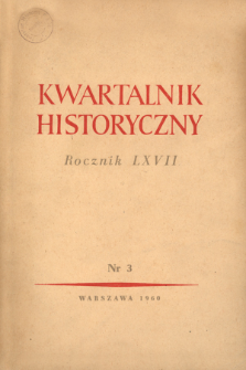 Kwartalnik Historyczny R. 67 nr 3 (1960), Title pages, Contents