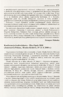Konferencja środowiskowa - Eko-Opole 2000 (Jamrozowa Polana, Hradec Kr&aacute;lov&eacute;, 19-21 X 2000 r.)