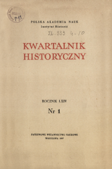 Kwartalnik Historyczny R. 64 nr 1 (1957), Recenzje