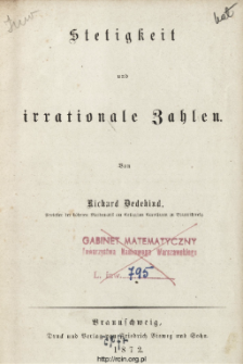 Stetigkeit und irrationale Zahlen