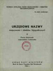 Urzędowe nazwy miejscowości i obiekt&oacute;w fizjograficznych. Nr 6; Powiat limanowski wojew&oacute;dztwo krakowskie