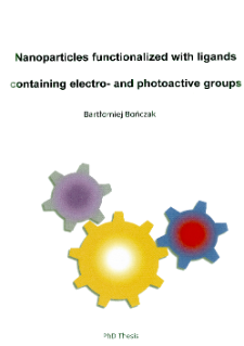 Nanoparticles functionalized with ligands containing electro- and photoactive groups