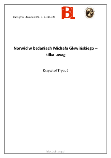 Norwid w badaniach Michała Głowińskiego – kilka uwag