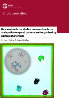 New materials for studies on nanostructutres and spatiotemporal patterns self-organized by surface phenomena