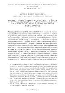 Podmiot podr&oacute;żujący w &bdquo;Obrazach z życia na Wschodzie&rdquo; Anny z Szawłowskich Neumanowej