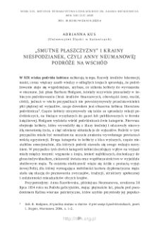 &bdquo;Smutne płaszczyzny&rdquo; i krainy niespodzianek, czyli Anny Neumanowej podr&oacute;że na Wsch&oacute;d