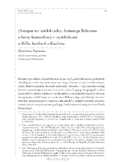 (Auto)portret intelektualny Antoniego Rehmana a formy komunikacji z czytelnikami w &bdquo;Kilku kartach z Kaukazu&rdquo;