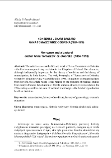 Nonsense and a bastard : Anna Tomaszewicz-Dobrska (1854&ndash;1918)