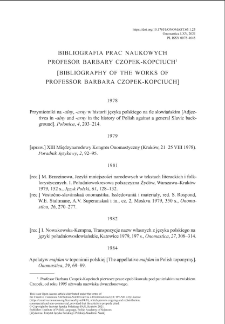 Bibliography of the works of Professor Barbara Czopek-Kopciuch