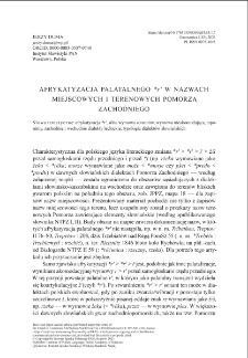 Affricatization of the palatal *r' in toponymy of West Pomerania