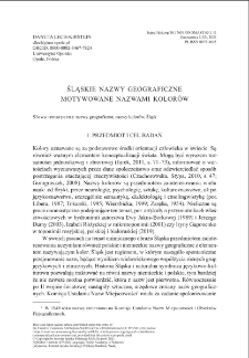 Silesian geographical names motivated by colour terms