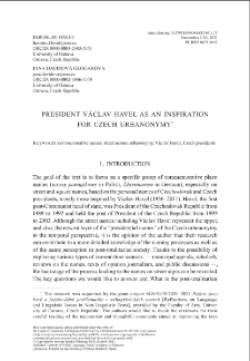 President V&aacute;clav Havel as an inspiration for Czech urbanonymy
