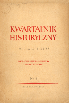 Kwartalnik Historyczny R. 67 nr 4 (1960), Recenzje i sprawozdania krytyczne