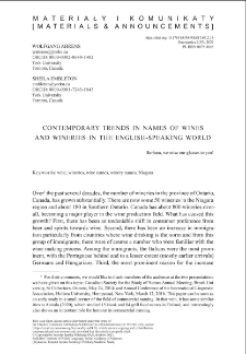Contemporary trends in names of wines and wineries in the English-speaking world