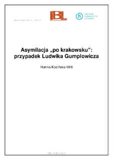 Asymilacja "po krakowsku": przypadek Ludwika Gumplowicza