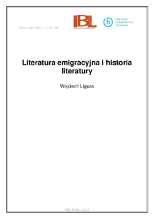 Literatura emigracyjna i historia literatury
