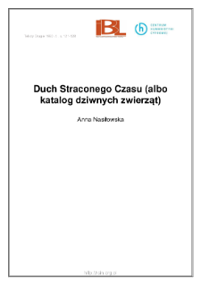 Duch Straconego Czasu (albo katalog dziwnych zwierząt)