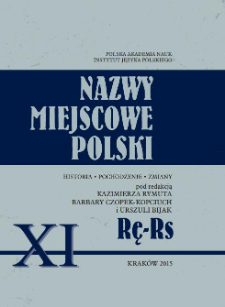 Nazwy miejscowe Polski : historia, pochodzenie, zmiany. 11, Rę-Rs