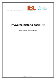 Prywatna historia poezji (II)