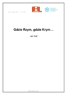 Gdzie Rzym, gdzie Krym...
