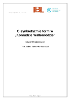 O synkretyzmie form w "Konradzie Wallenrodzie"