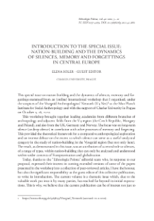 Introduction to the Special Issue: Nation-Building and the Dynamics of Silences, Memory and Forgettings in Central Europe