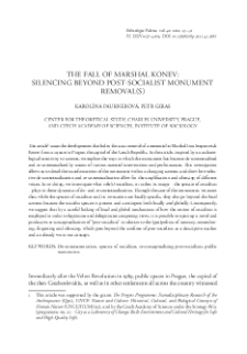 The Fall of Marshal Konev: Silencing Beyond Post-Socialist Monument Removal(s)