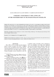 Choleric Cemeteries in the Landscape of the Northern Part of the Polish Jurassic Highland