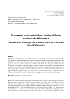 Intensywna praca dziedzictwa &ndash; działania lider&oacute;w w miasteczku Wilamowice