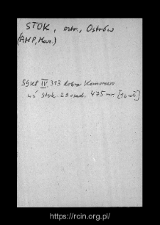 Stok. Files of Ostrow Mazowiecka district in the Middle Ages. Files of Historico-Geographical Dictionary of Masovia in the Middle Ages