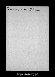 Jelenie. Files of Ostrow Mazowiecka district in the Middle Ages. Files of Historico-Geographical Dictionary of Masovia in the Middle Ages