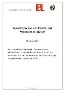 Romantyczny kamień z Rosetty, czyli Mickiewicz na językach