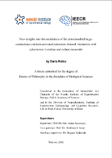 New insights into the modulation of the mitochondrial large-conductance calcium-activated potassium channel : interaction with cytochrome c oxidase and carbon monoxide : PhD thesis