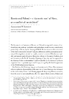 Russia and Poland &ndash; a &lsquo;domestic row&rsquo; of Slavs, or a conflict of mentalities?