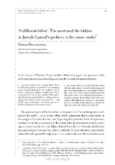 &lsquo;A different fabric&rsquo;. The overt and the hidden in Joseph Conrad&rsquo;s prefaces to his prose works