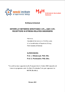 Interplay between serotonin 5-HT1A and 5-HT7 receptors in stress-related disorders : PhD thesis