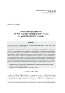 Fortified settlements of the Funnel Beaker-Baden phase in western Lesser Poland