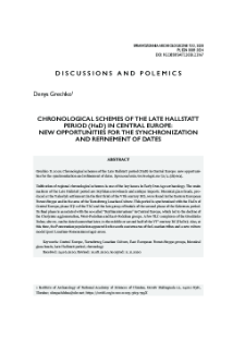 Chronological schemes of the Late Hallstatt period (HaD) in Central Europe: new opportunities for the synchronization and refinement of dates