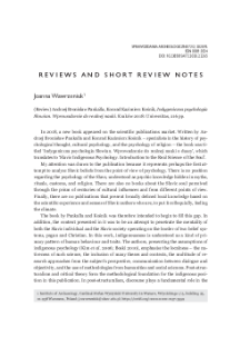 Indygeniczna psychologia Słowian. Wprowadzenie do realnej nauki, Andrzej Bronisław Pankalla, Konrad Kazimierz Kośnik, Krak&oacute;w 2018 : [recenzja]