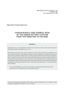 Human burials and funeral rites of the Linear Pottery culture from the territory of Poland