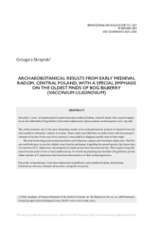 Archaeobotanical results from early medieval Radom, Central Poland, with a special emphasis on the oldest finds of bog bilberry (Vaccinium uliginosum)