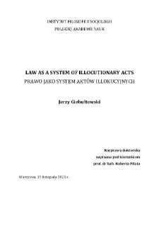 Law as a System of Illocutionary Acts = Prawo jako system aktów illokucyjnych