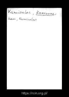 Kamionna. Files of Kamienczyk district in the Middle Ages. Files of Historico-Geographical Dictionary of Masovia in the Middle Ages