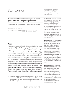 Paradoksy widzialności: o związkach teorii queer i studi&oacute;w o niepełnosprawności