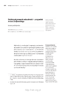 Problematyzowanie wizualności &ndash; przypadek Artura Żmijewskiego