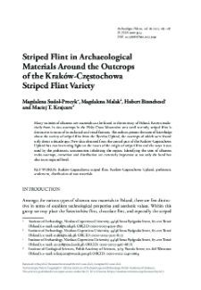 Striped Flint in Archaeological Materials Around the Outcrops of the Krak&oacute;w-Częstochowa Striped Flint Variety