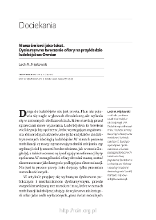 Marsz śmierci jako tekst. Dyskursywne tworzenie ofiary na przykładzie ludob&oacute;jstwa Ormian