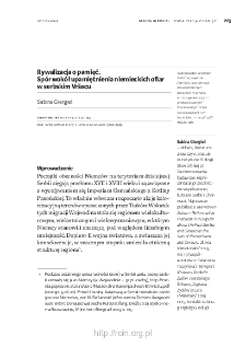 Rywalizacja o pamięć. Sp&oacute;r wok&oacute;ł upamiętnienia niemieckich ofiar w serbskim Vr&scaron;acu